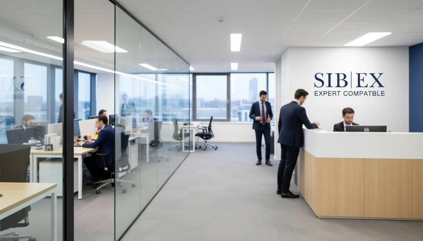 Expert-comptable SIBEX présentant un accompagnement financier dans les locaux du cabinet SIBEX